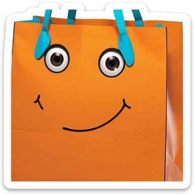 Ulta shopping bag that is orange and says Ulta on it no frog sticker