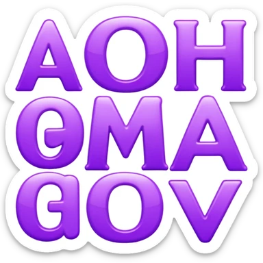 purple alphabet letters sticker