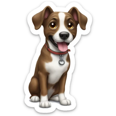 playful dog enjoying the outdoors brindle sticker