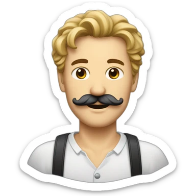 Homme allemand avec les cheveux plaqués et une moustache carré sticker