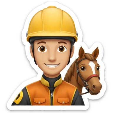 horse jockey maler face sticker