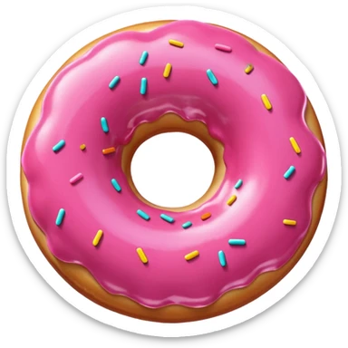 donut rosa liso sem granulado sticker