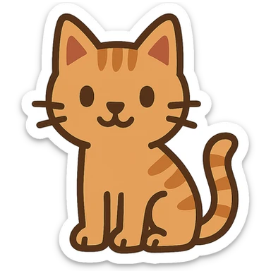 flat toon style cat sticker