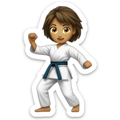 karate girl sticker