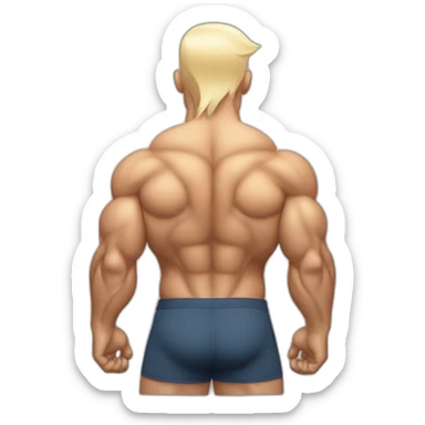 white bodybuilder with wide and dense back muscles sticker