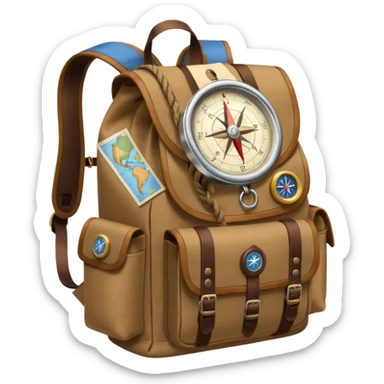 backpack with many exploring items sticker