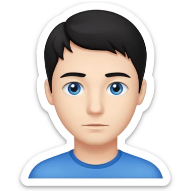 A young man with parted black hair. sticker