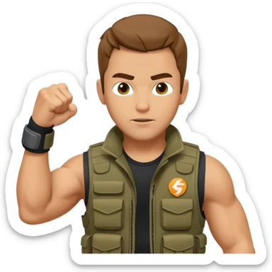 Mark from "G-force" doing fist pump. sticker