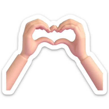 two hands forming a heart sticker