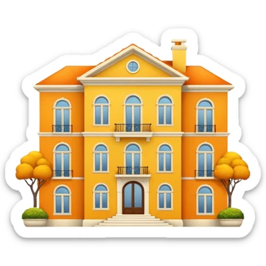 luxury house, yellow and orange sticker