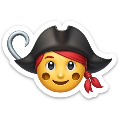 Pirate Hook, clean vector emoji, with rich details, no face on objects, white background sticker
