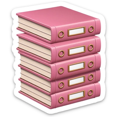 pink and brown files pile sticker