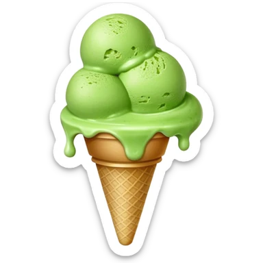 ice-cream with matcha powder  sticker