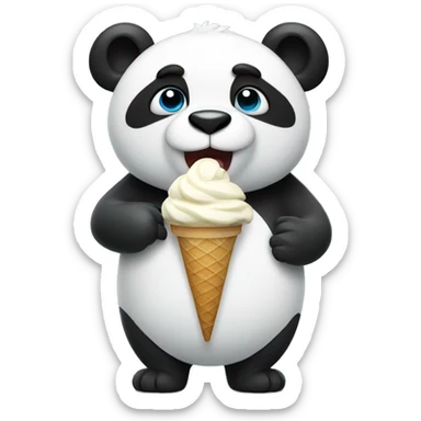 Panda eating ice cream sticker