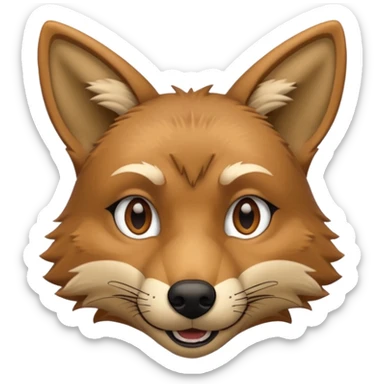 smug urban coyote face sticker