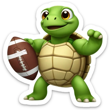  turtle throwing a football sticker
