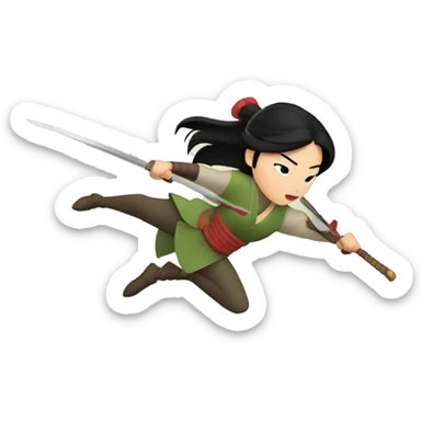 Mulan fighting  sticker