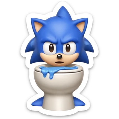 Sonic pooping on toilet sticker