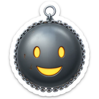 iPhone text message emoji size ball, and chain with spikes sticker