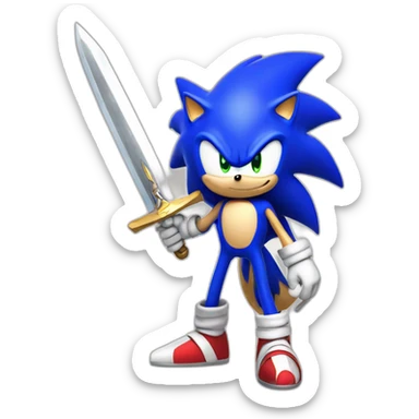 Sonic with a sword sticker