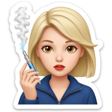 Girl vaping sticker