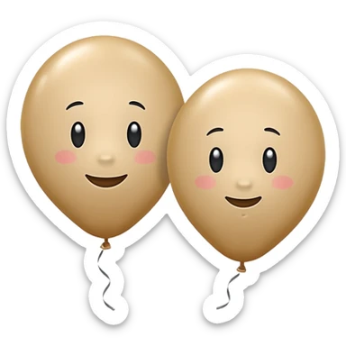 Two beige balloons sticker