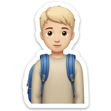 Bitmoji of a high school boy wearing a bagpack  sticker