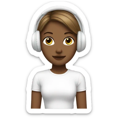 It girl white headphone  sticker