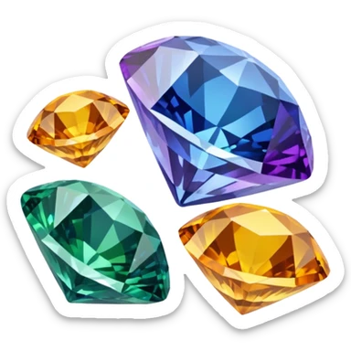 orange, green , yellow , blue and purple diamond emojis (all seperate) sticker