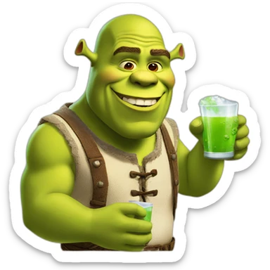 shrek drinks sticker
