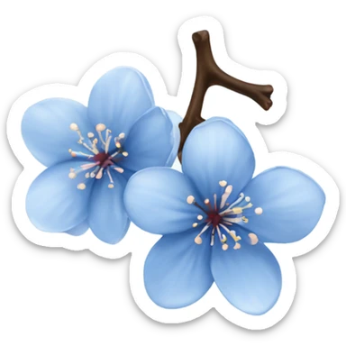 Blue cherry blossom  sticker