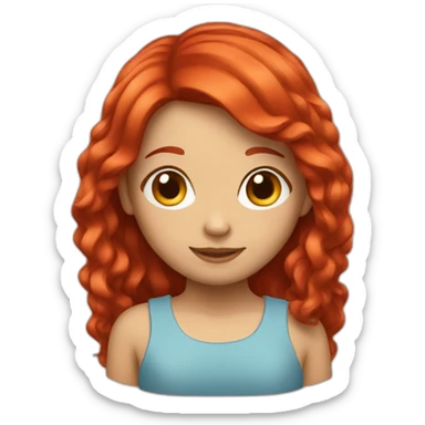 red hair girl sticker