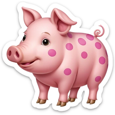 Pink pig with pink spots  sticker