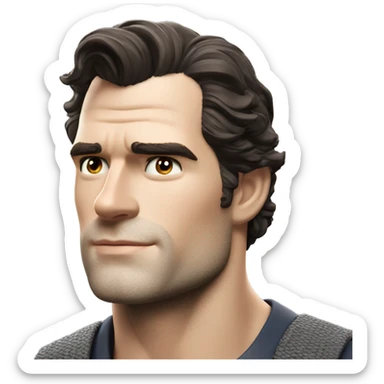 A candid moment of Henry Cavill, radiating confidence with an uncovered, natural look sticker