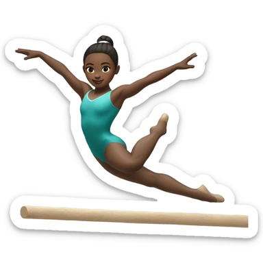 Gymnast on balance beam sticker