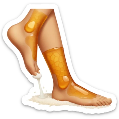 A salt and honey with legs and sticker