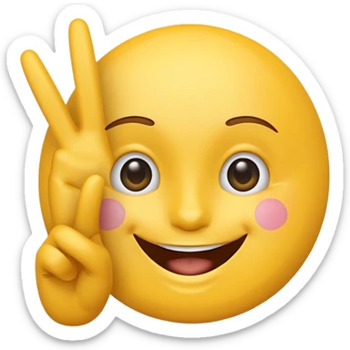 no worries emoji, cheerful face with a peace sign sticker