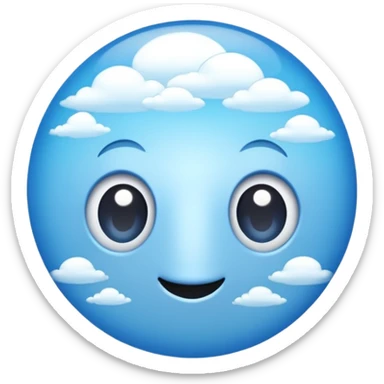 blue sky with wispy clouds, fish eye lens effect sticker