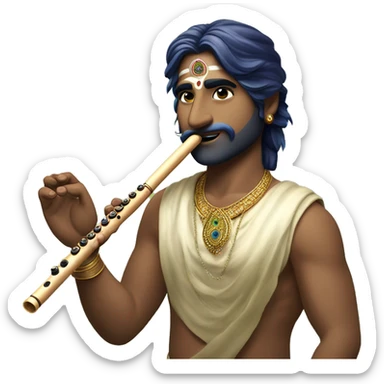 Write a emoji of indian bansuri, put the peacock feather in the end of flute (like shree Krishna's flute) sticker