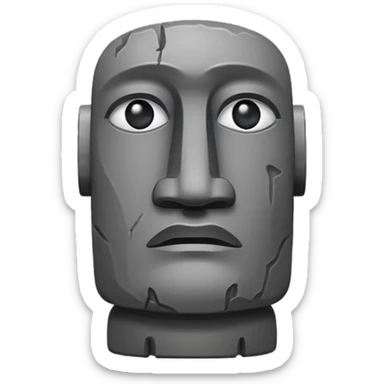 the easter island stone guy with a tear in its eye sticker