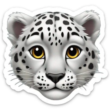 snow leopard shows heart sticker