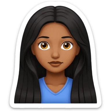 mujer Morena con cabello largo negro  sticker