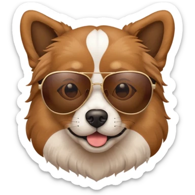 Dog wearing sunglasses sticker