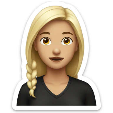 Girl in black shirt indoors sticker