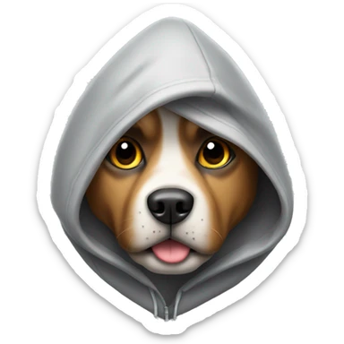Dog with a cute hood sticker
