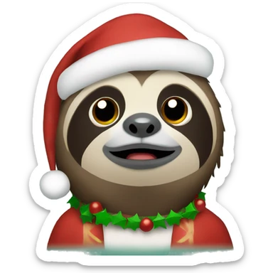 Christmas sloth sticker
