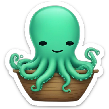 a cute kraken with closed eyes relaxing sticker