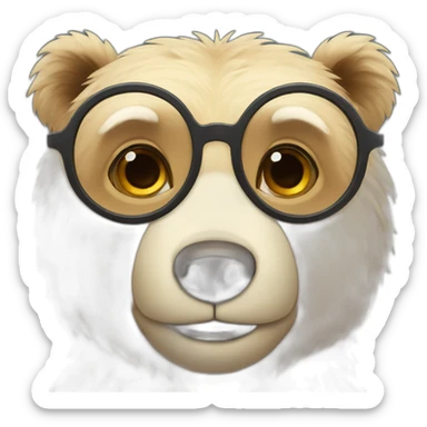 Bear with Glasses say Hi sticker
