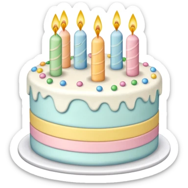 Pastel birthday cake sticker