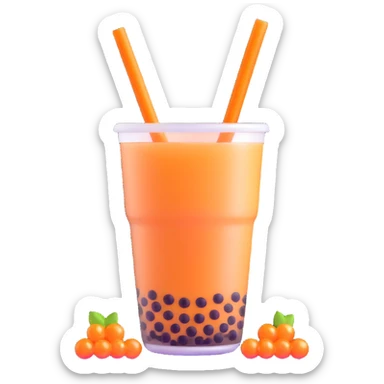 Bubble tea with tapioca pearls sticker